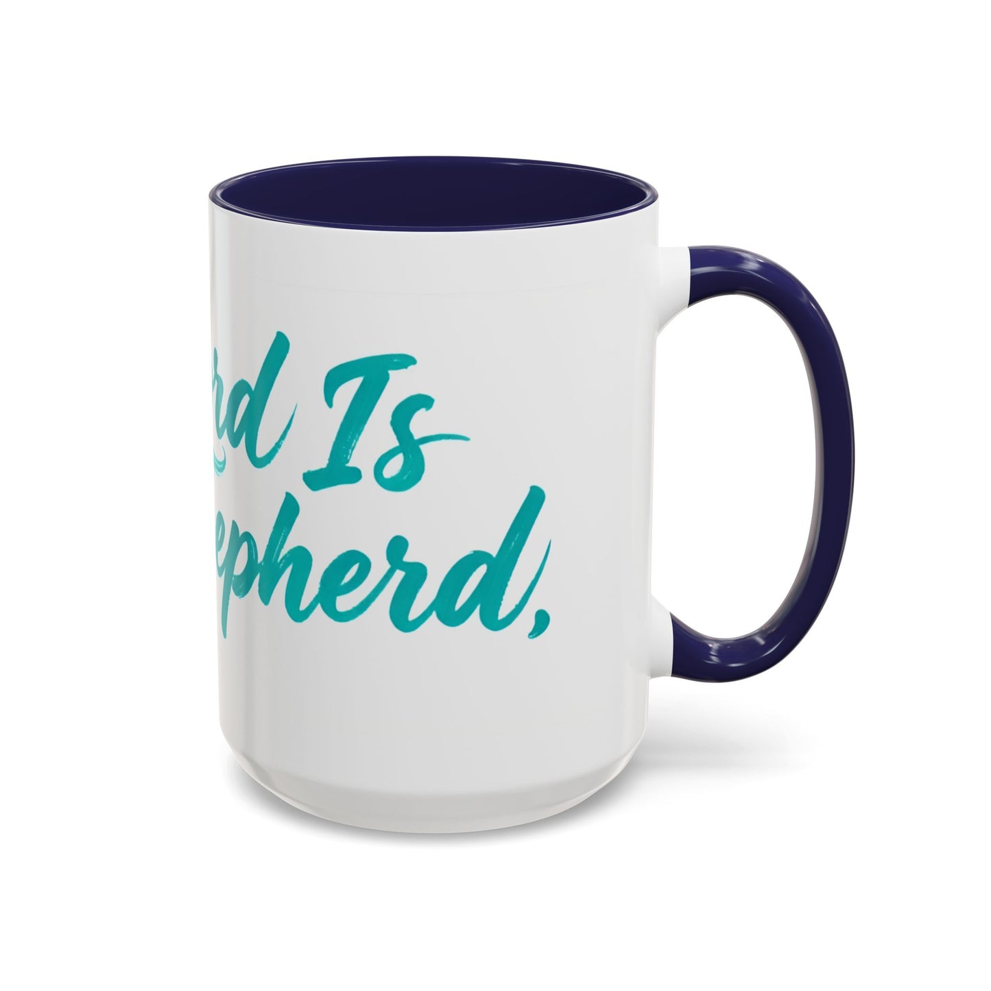 Scripture Accent Coffee Mug — Teal Hand-Lettered Encouragement (11/15 oz)