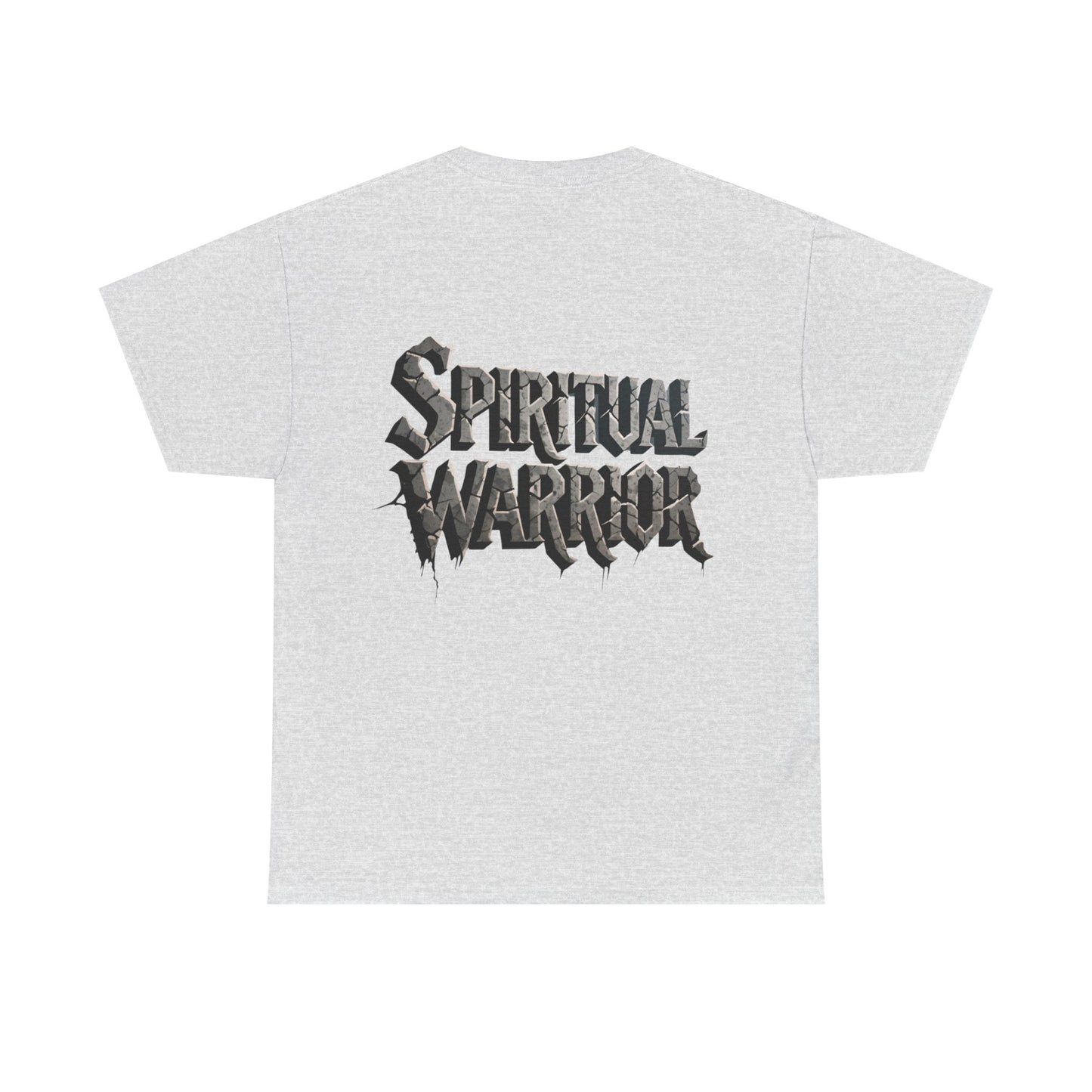 Spiritual Warrior T-Shirt — Gothic Lettering Faith & Strength Tee