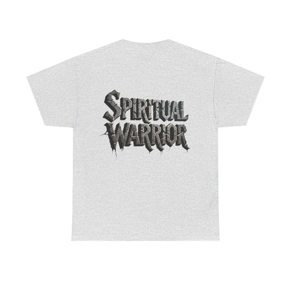 Spiritual Warrior T-Shirt — Gothic Lettering Faith & Strength Tee