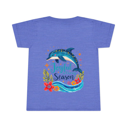 Joyful Sea Season Toddler T-Shirt — Dolphin Floral Kids Tee