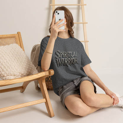 Spiritual Warrior T-Shirt — Gothic Lettering Faith & Strength Tee