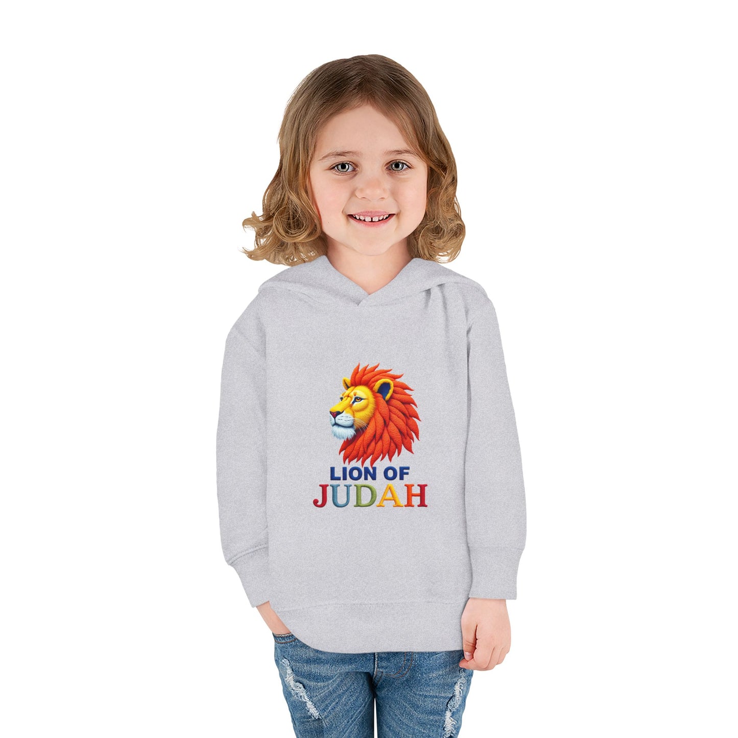 Lion of Judah Toddler Hoodie — Christian Kids Pullover with Colorful Lion Graphic