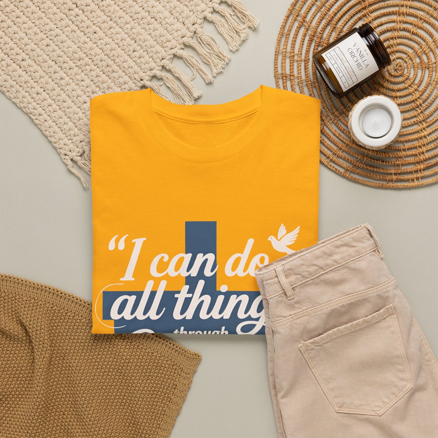 Philippians 4:13 Cotton Tee — "I Can Do All Things" Christian Prayer T-Shirt