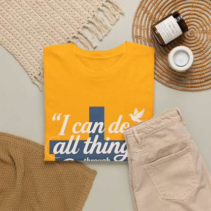 Philippians 4:13 Cotton Tee — "I Can Do All Things" Christian Prayer T-Shirt