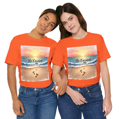 He Carried Me Scripture Tee | Inspirational Christian Faith Shirt