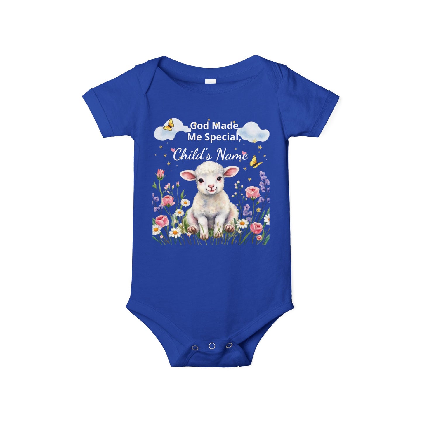 Infant Onesie - "God Made Me Special" Lamb Baby Bodysuit (What a Wonderful World)