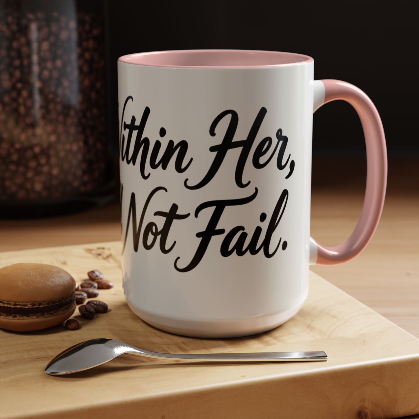 Inspirational Script Coffee Mug — "Strength Lives in Small, Steady Moments" (11/15 oz)