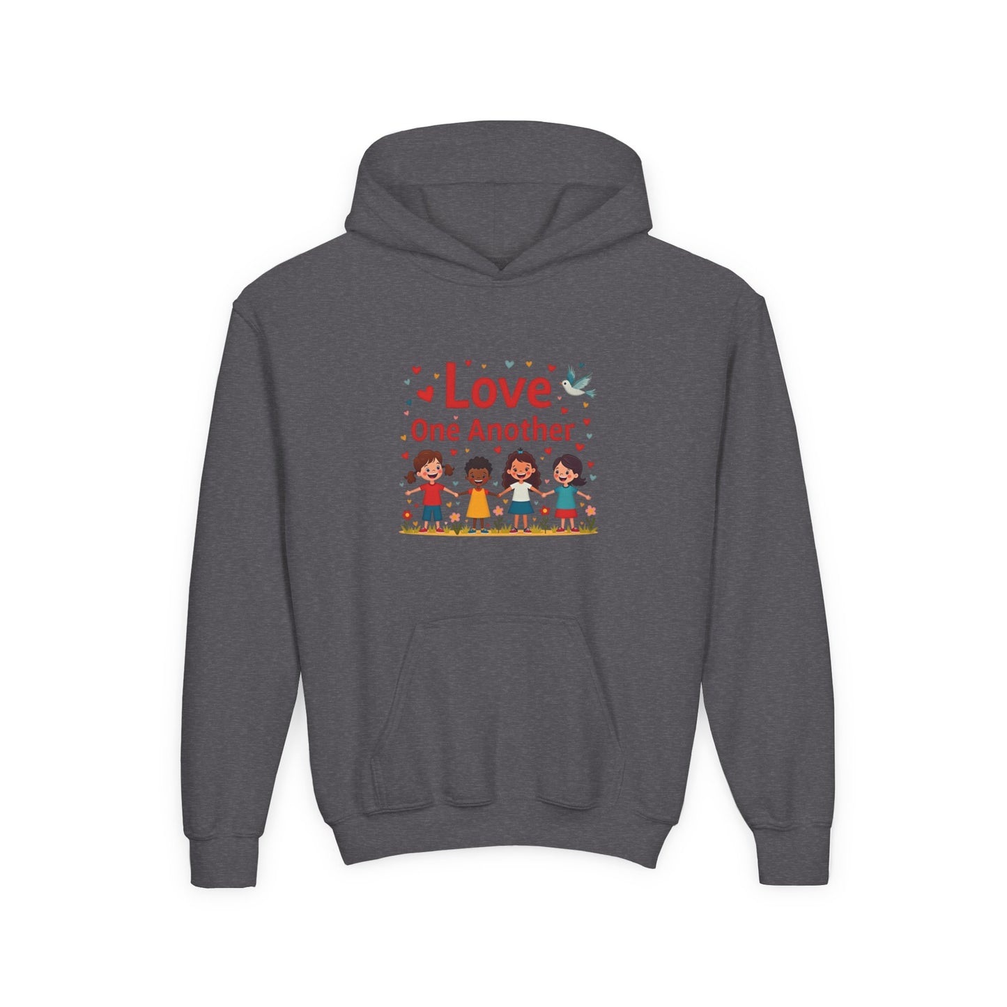 Love One Another Youth Hoodie — Kids' Inclusive Friendship Sweatshirt