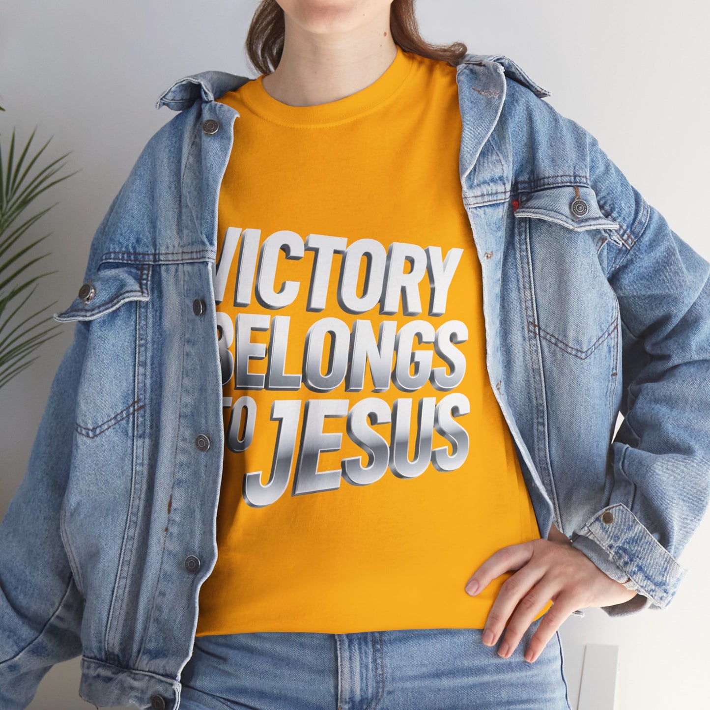 Victory Belongs to Jesus T-Shirt — Heavyweight Christian Faith Tee