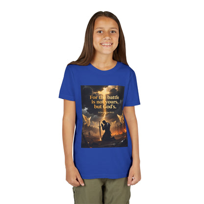 For the battle is not yours, but God's youth tee | Christian hands design | Meaningful Gift for Kids