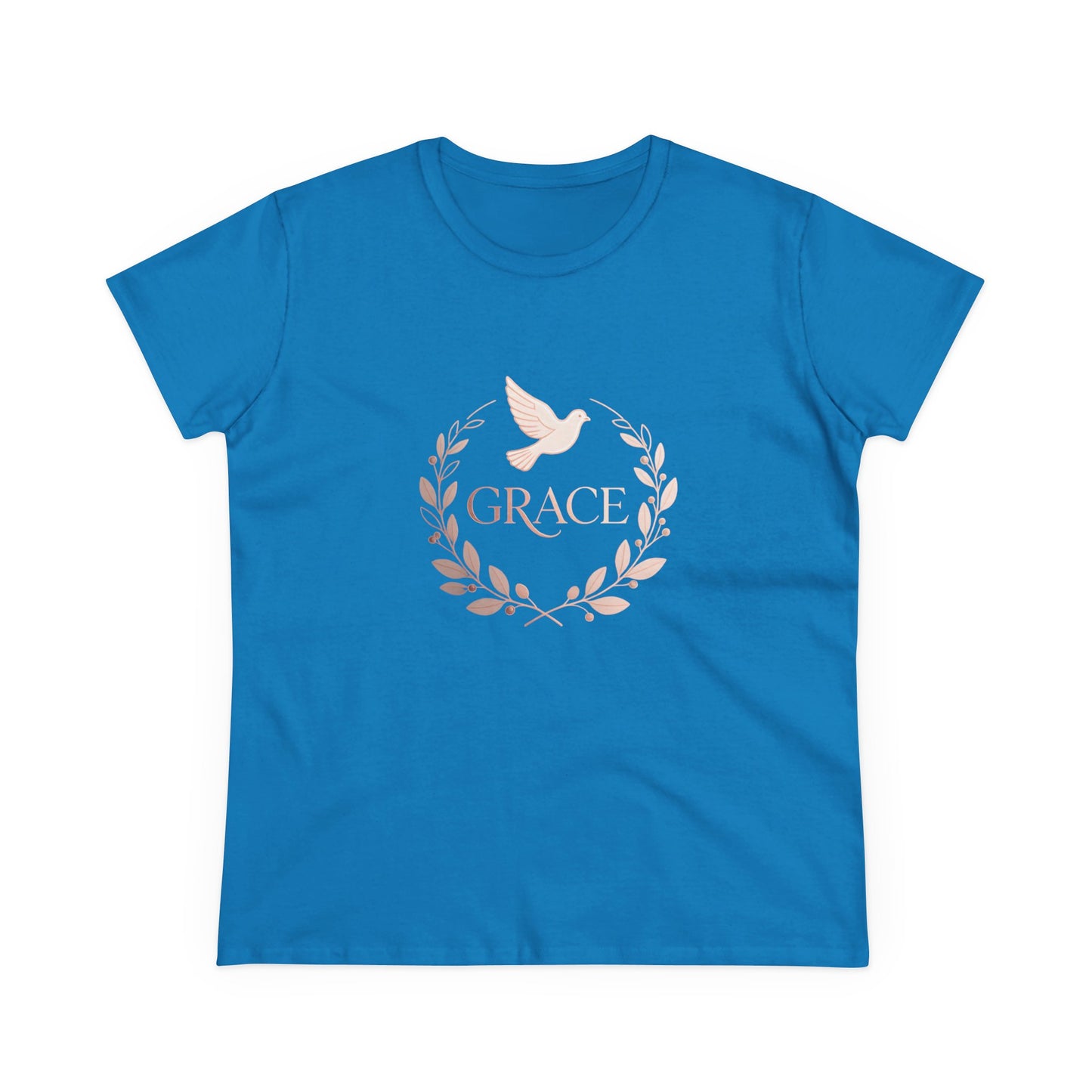 Graceful Dove Wreath Tee — Women's Rose-Gold Reminder Tee