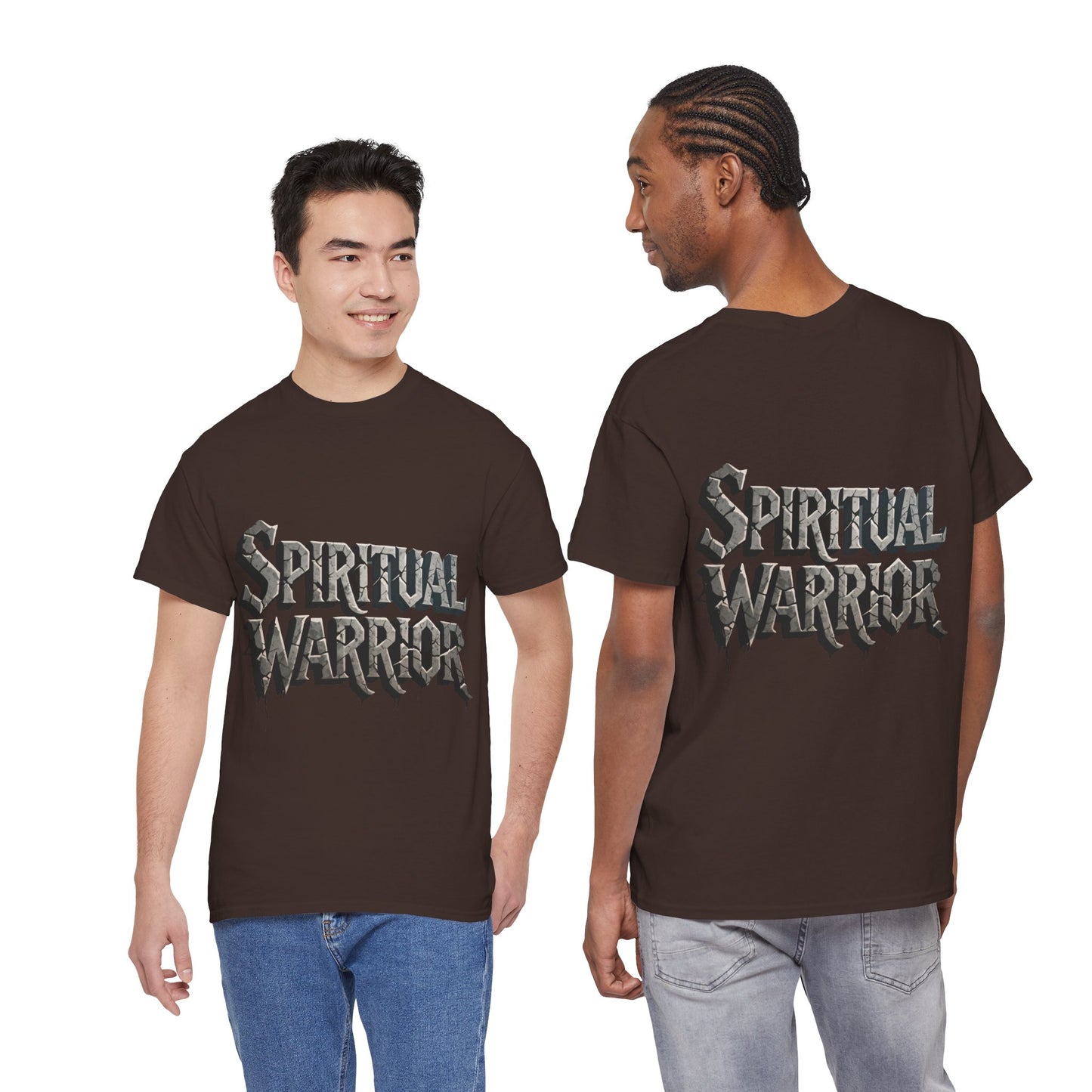 Spiritual Warrior T-Shirt — Gothic Lettering Faith & Strength Tee