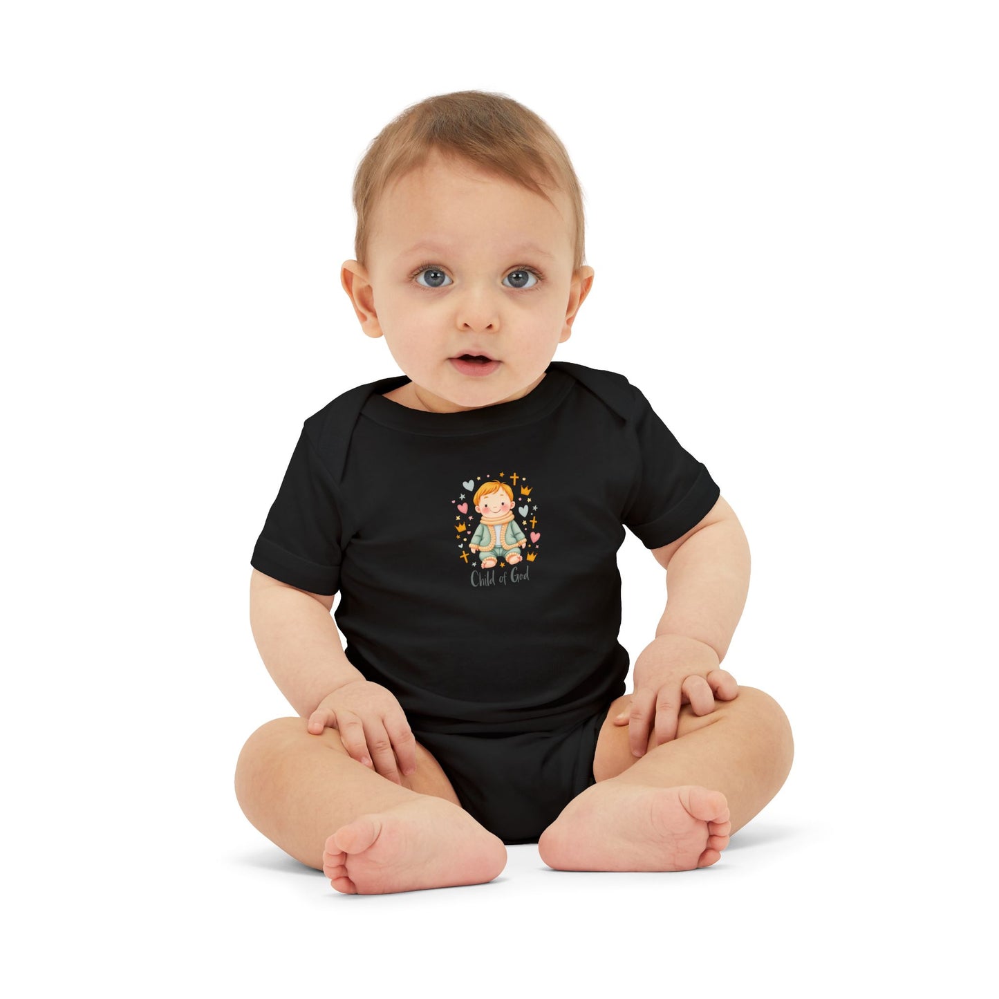 Infant One-Piece Bodysuit — Cute Little Girl Illustration "Hello World" Baby Bodysuit