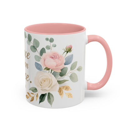 Grace Upon Grace Floral Coffee Mug — John 1:16 Scripture Accent Mug