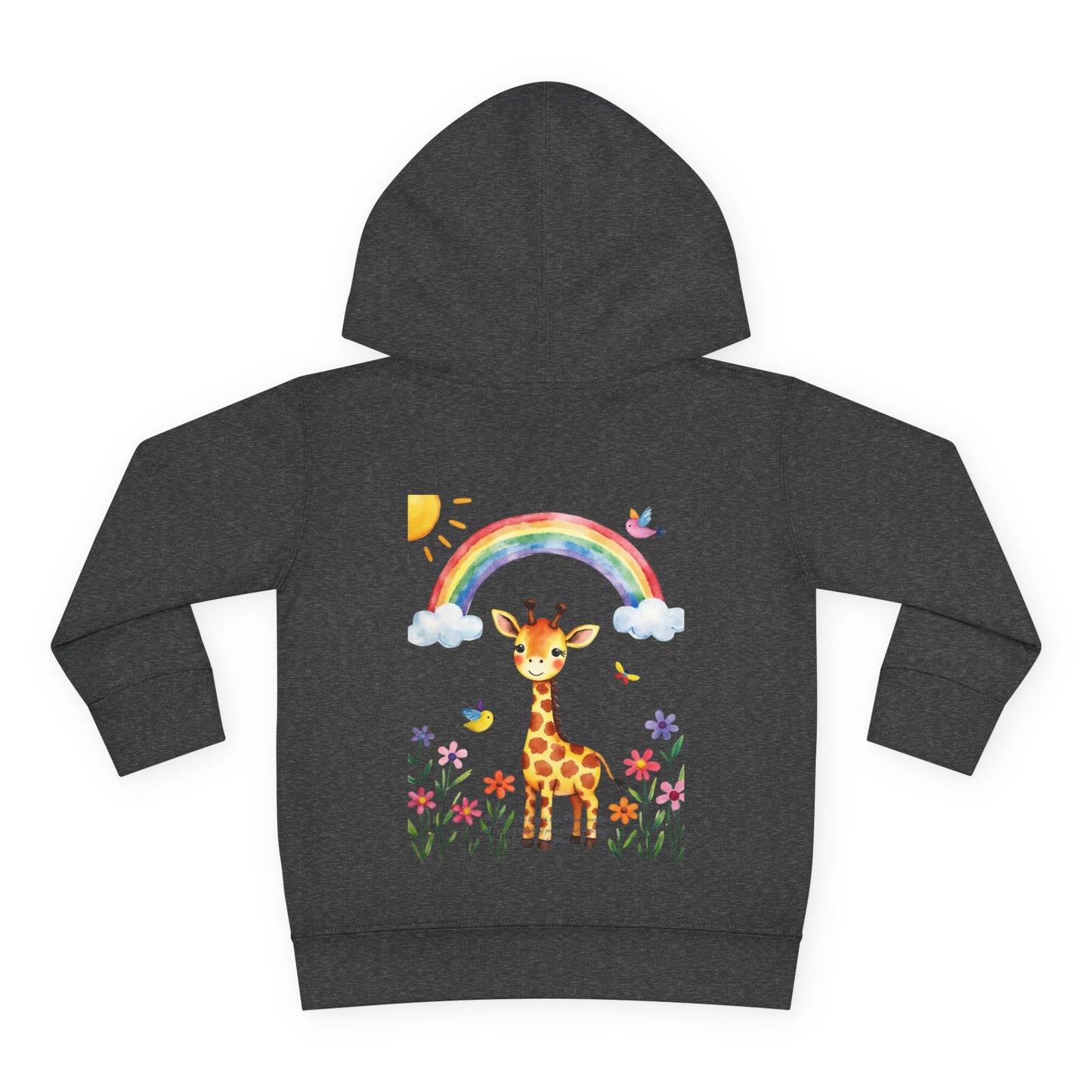 Toddler Hoodie — Giraffe Rainbow Floral Pullover