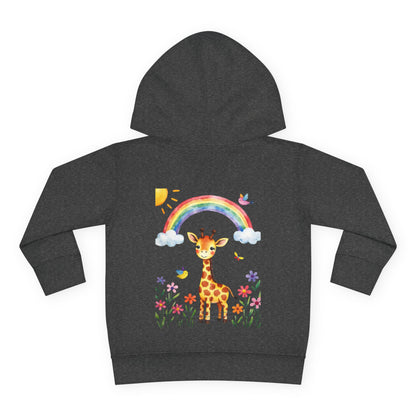 Toddler Hoodie — Giraffe Rainbow Floral Pullover