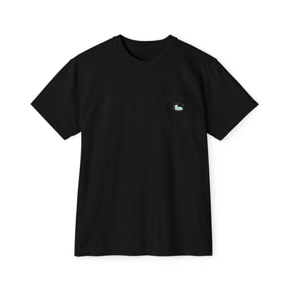 Lamb Rest Pocket T‑Shirt — Vintage Seafoam Pocket Tee with Script Verse