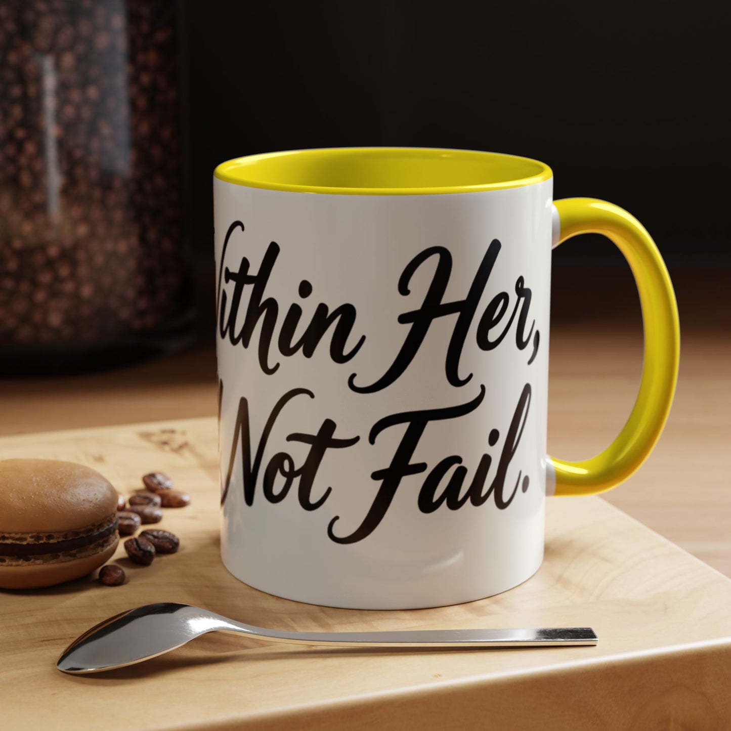 Inspirational Script Coffee Mug — "Strength Lives in Small, Steady Moments" (11/15 oz)