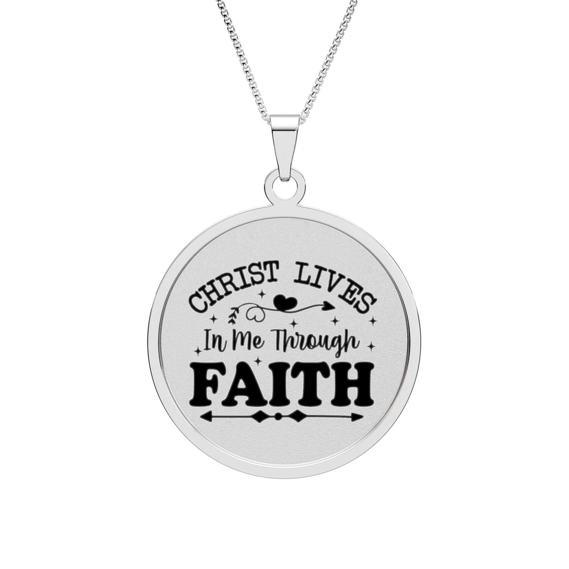 Faith Round Photo Pendant Stainless Steel 