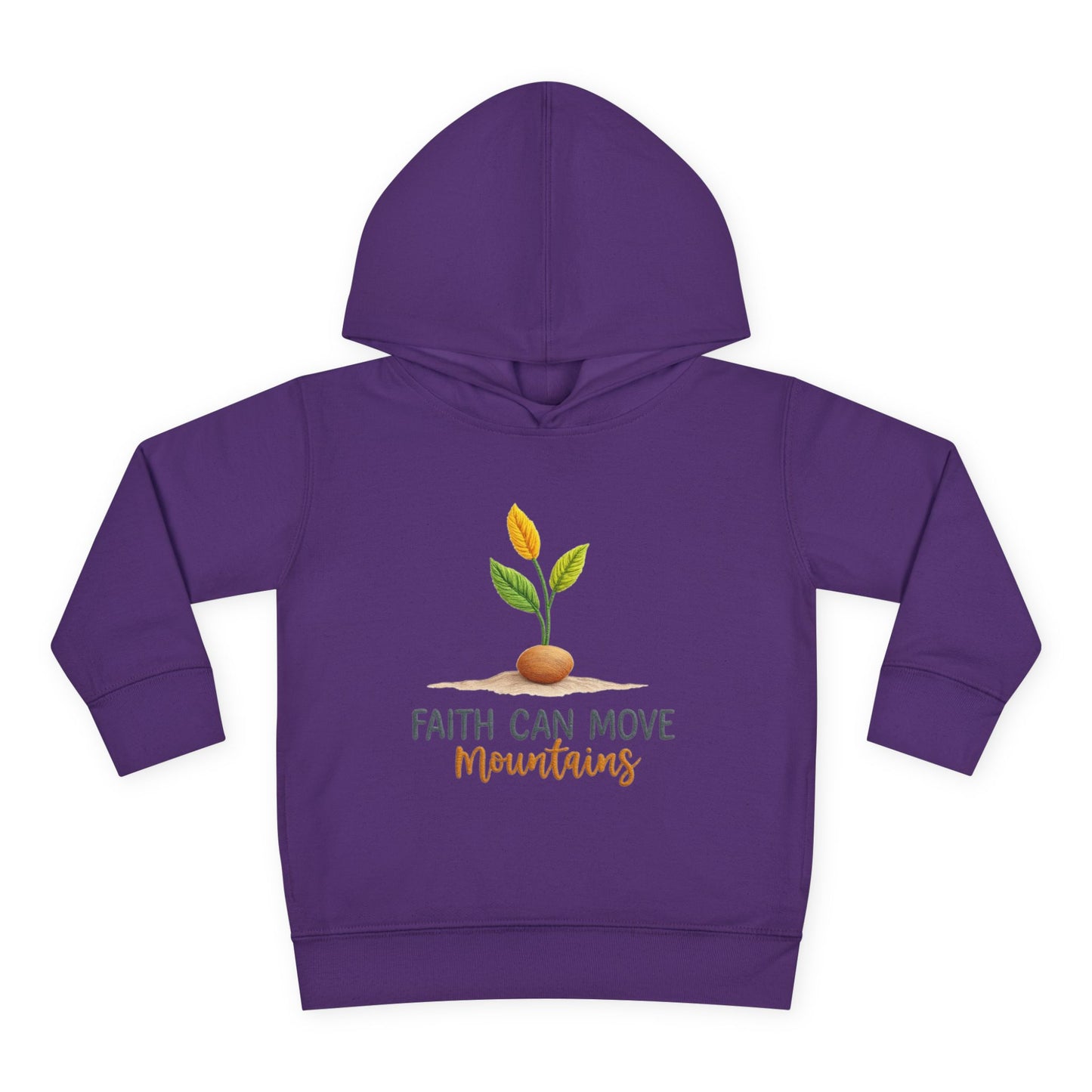 Toddler Hoodie - "Faith Can Move Mountains" Plant Graphic