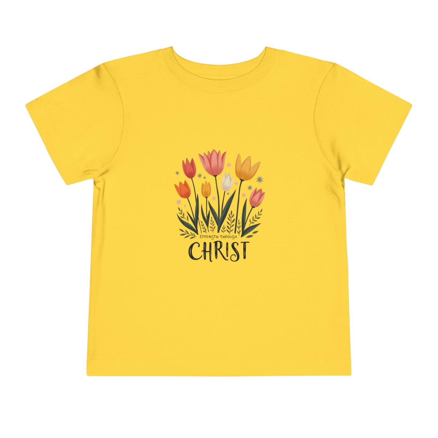 Cute Tulip Floral Christ Tee for Toddlers | Daily Faith Inspiration | Ideal Gift for Kids