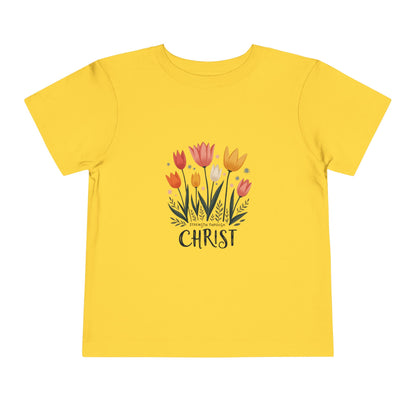 Cute Tulip Floral Christ Tee for Toddlers | Daily Faith Inspiration | Ideal Gift for Kids