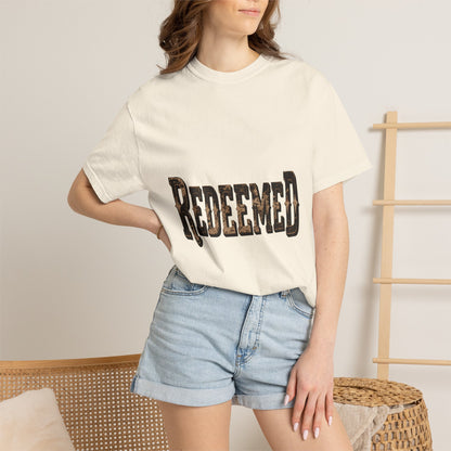Garment-Dyed Statement Tee — Bold Single-Word Typographic Front
