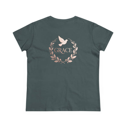 Graceful Dove Wreath Tee — Women's Rose-Gold Reminder Tee