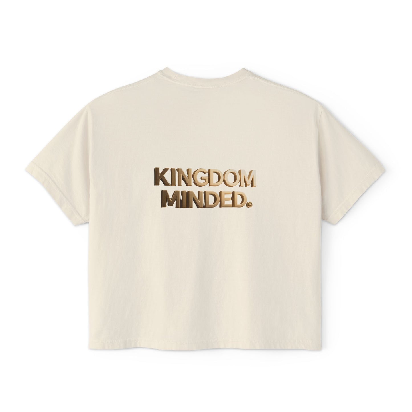 Kingdom Minded Boxy Tee — Women's Faith-Inspired Cropped T-Shirt