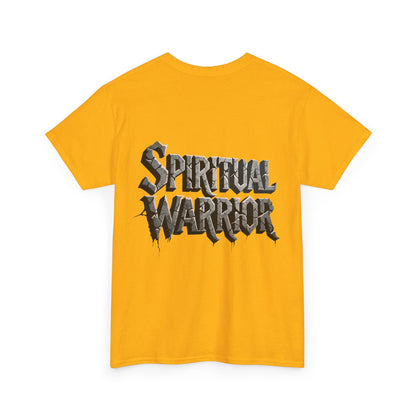 Spiritual Warrior T-Shirt — Gothic Lettering Faith & Strength Tee