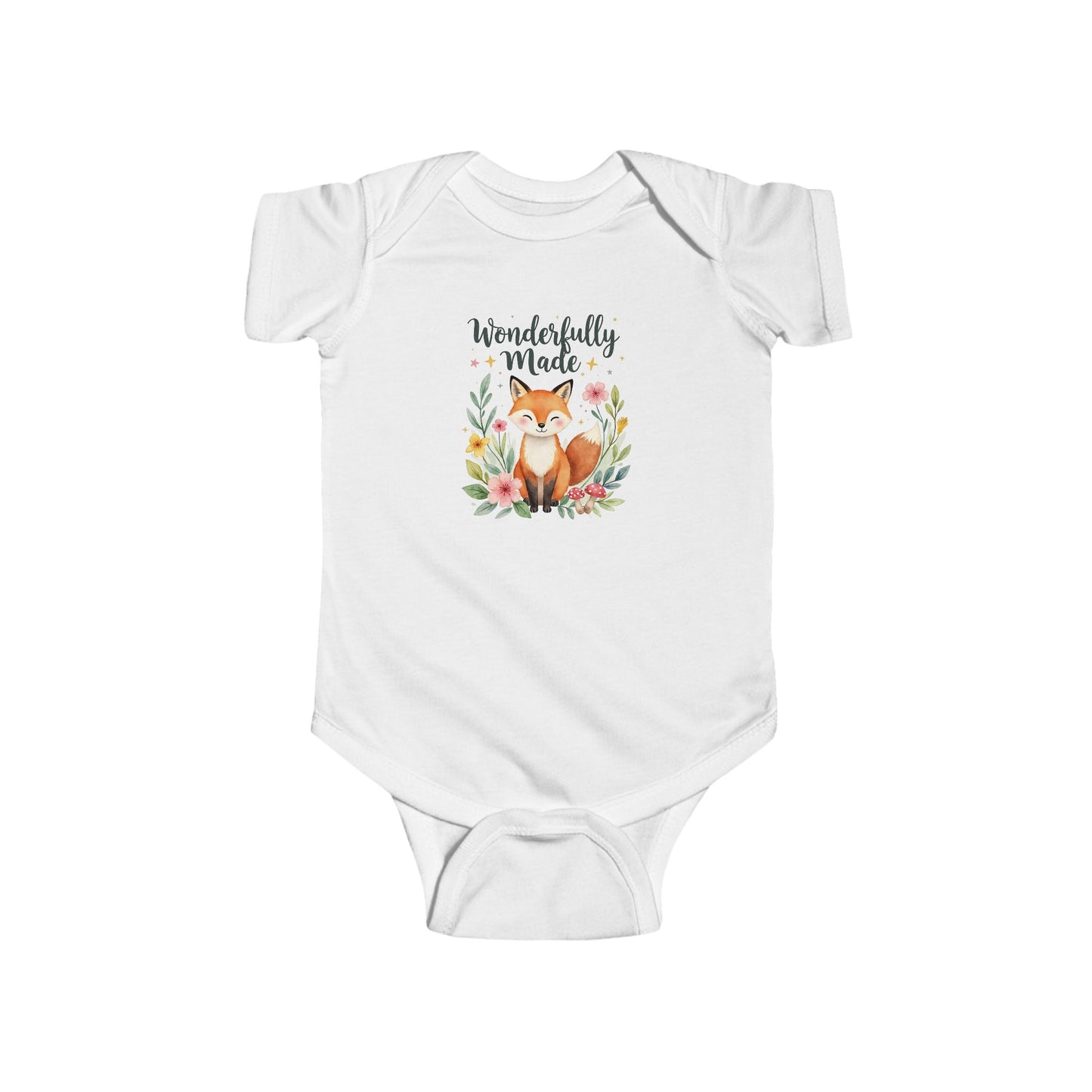 Wonderfully Made Baby Bodysuit – Fox Floral Infant Onesie