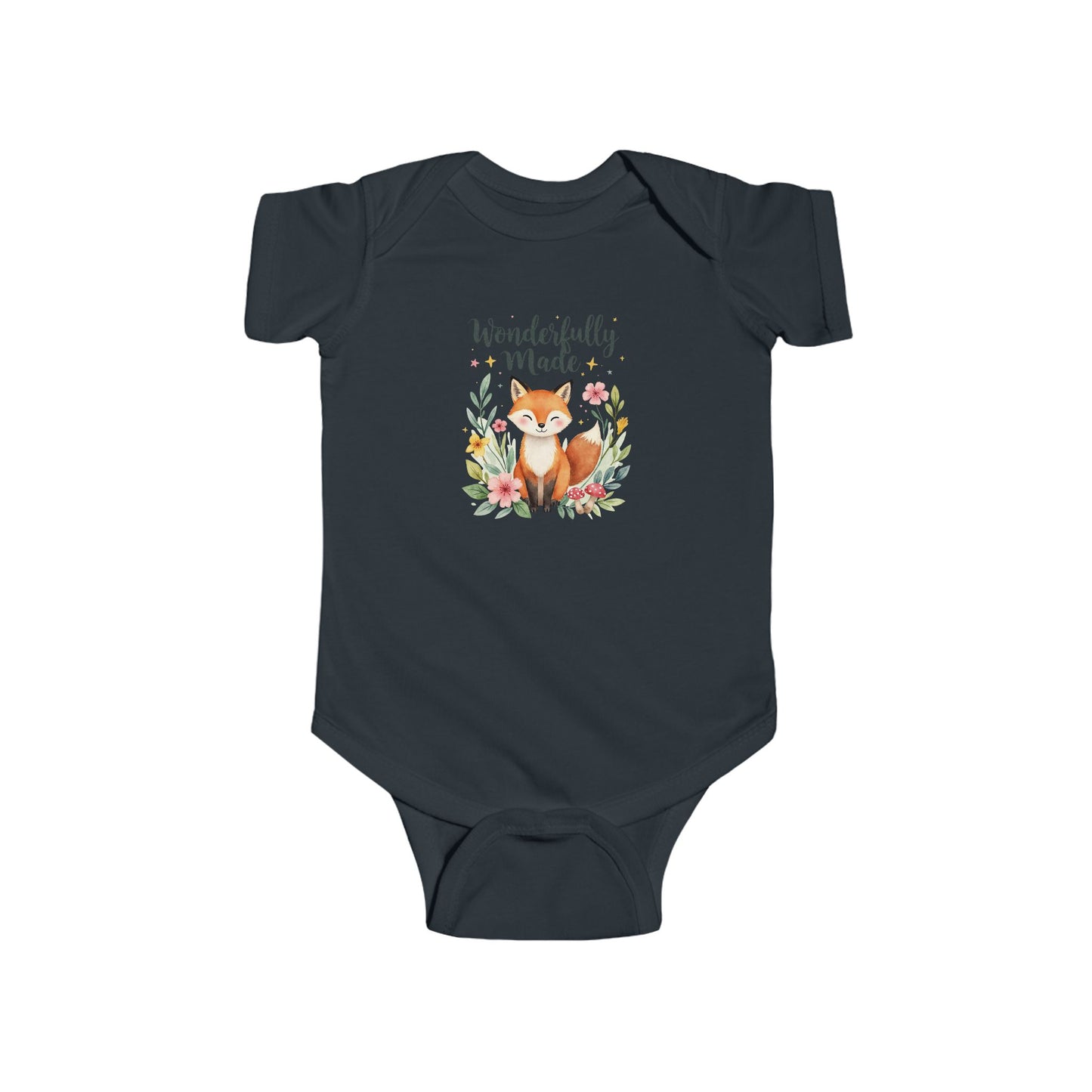 Wonderfully Made Baby Bodysuit – Fox Floral Infant Onesie