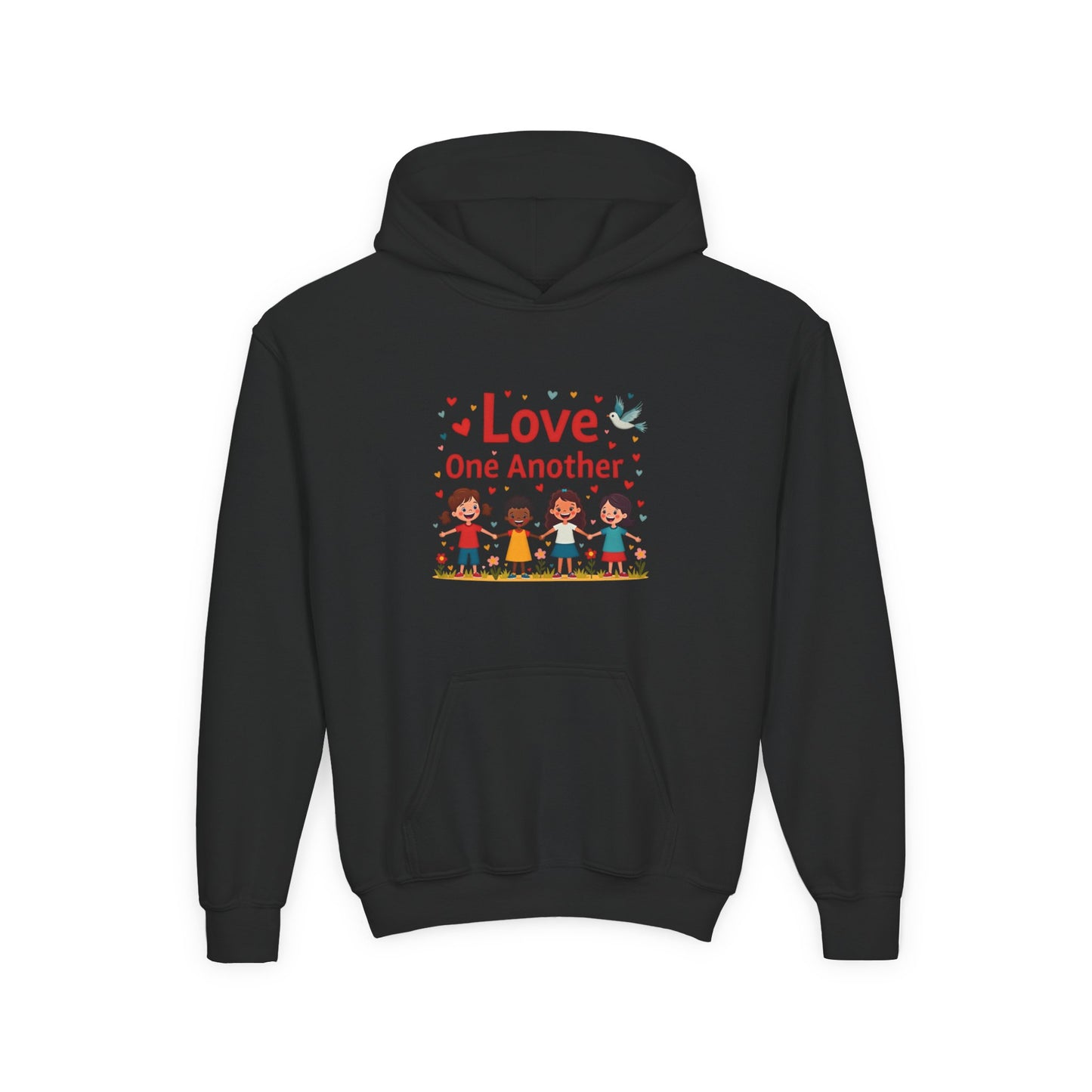 Love One Another Youth Hoodie — Kids' Inclusive Friendship Sweatshirt