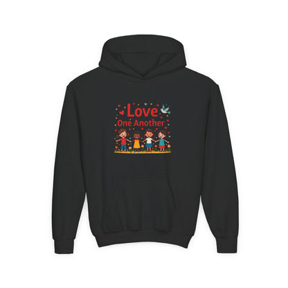 Love One Another Youth Hoodie — Kids' Inclusive Friendship Sweatshirt