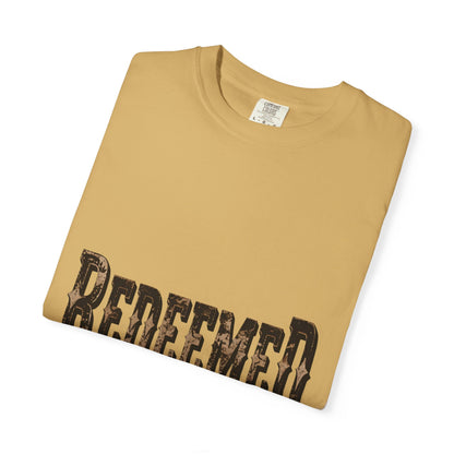 Garment-Dyed Statement Tee — Bold Single-Word Typographic Front