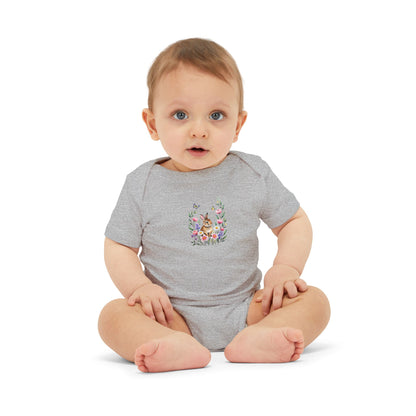 Floral Bunny Infant One-Piece Bodysuit