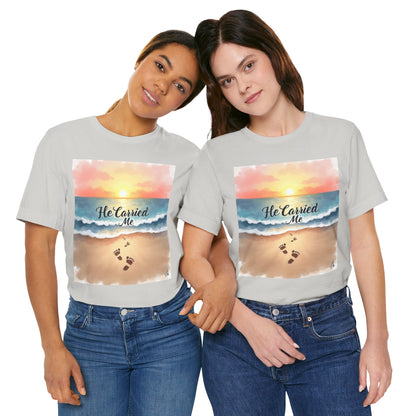 He Carried Me Scripture Tee | Inspirational Christian Faith Shirt