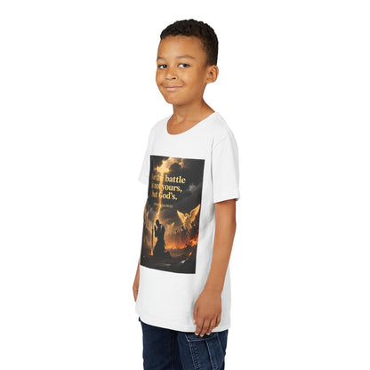 For the battle is not yours, but God's youth tee | Christian hands design | Meaningful Gift for Kids
