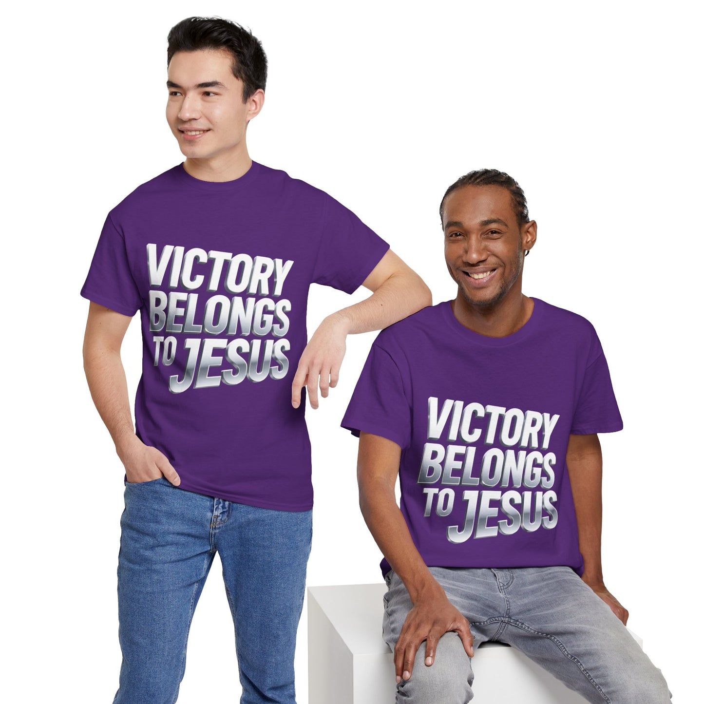 Victory Belongs to Jesus T-Shirt — Heavyweight Christian Faith Tee