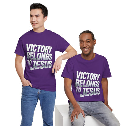 Victory Belongs to Jesus T-Shirt — Heavyweight Christian Faith Tee