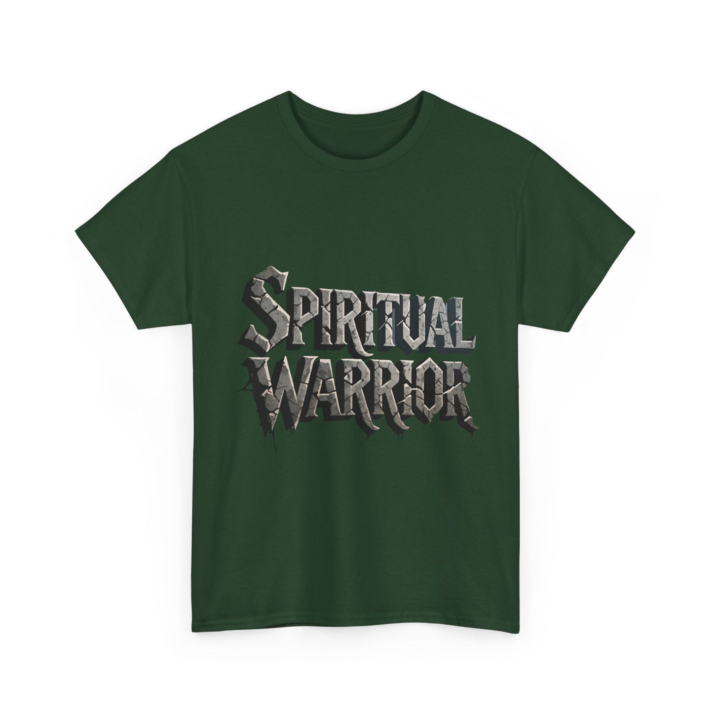 Spiritual Warrior T-Shirt — Gothic Lettering Faith & Strength Tee