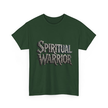 Spiritual Warrior T-Shirt — Gothic Lettering Faith & Strength Tee
