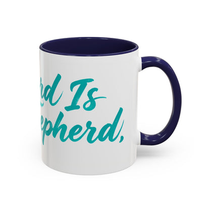 Scripture Accent Coffee Mug — Teal Hand-Lettered Encouragement (11/15 oz)