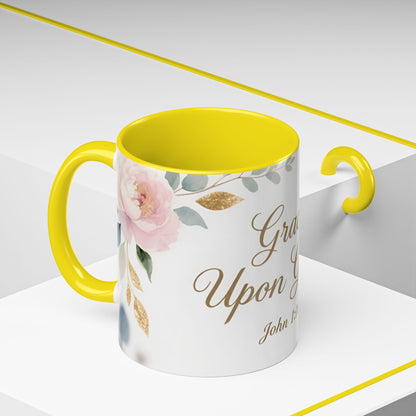 Grace Upon Grace Coffee Mug — Floral John 1:16 Scripture Accent Mug