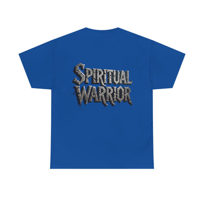 Spiritual Warrior T-Shirt — Gothic Lettering Faith & Strength Tee