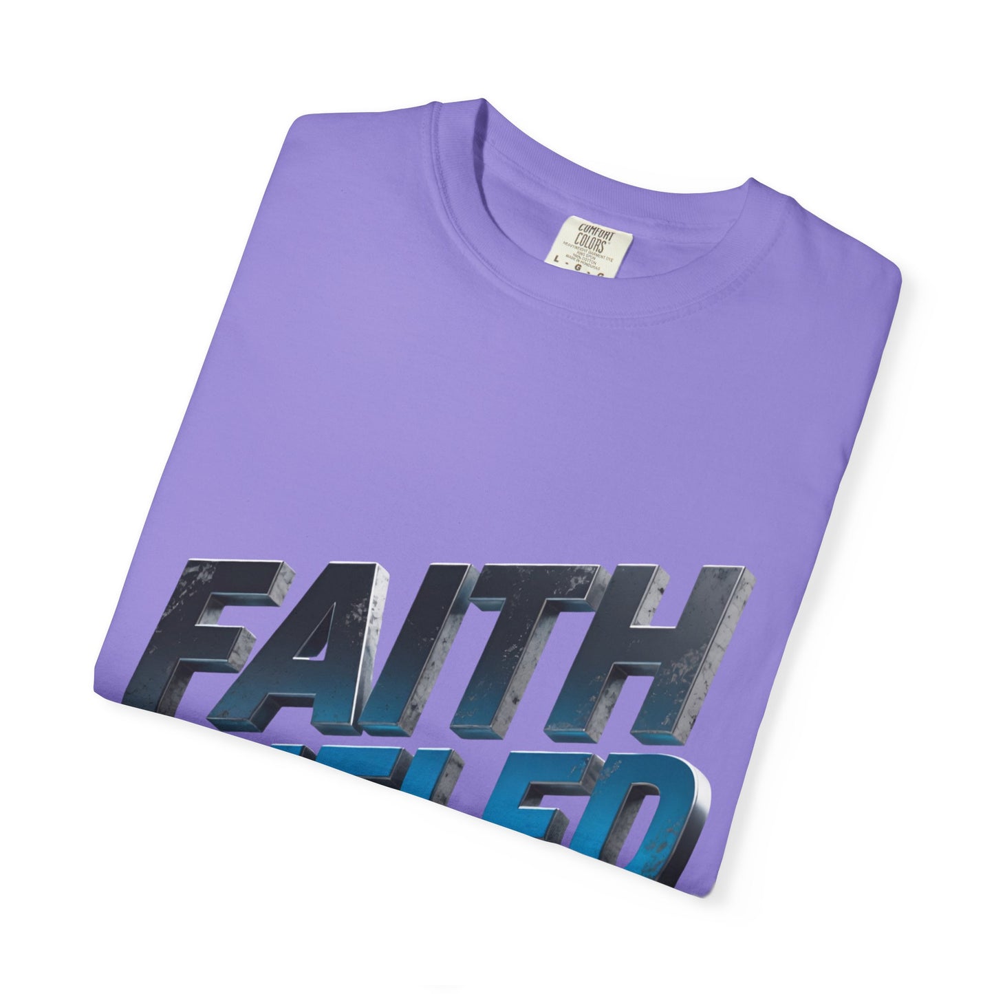 Faith Fueled Garment-Dyed Tee — Vintage Two-Tone Christian T-Shirt