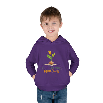 Toddler Hoodie - "Faith Can Move Mountains" Plant Graphic
