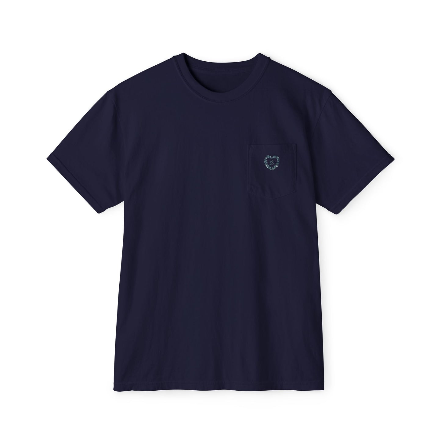 Pocket T-Shirt — Peace Dove Heart Back Graphic