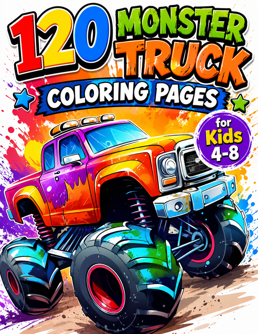 120 Monster Truck Coloring Pages for Kids 4-8