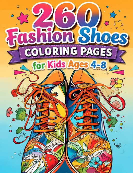 260 Fashion Shoes Coloring Pages for Kids Ages 4–8 | Instant Digital Download